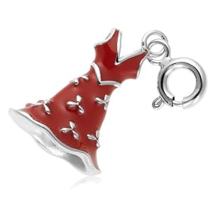 Buy Sterling Silver Epoxy Red Dress Charm by Amazon.com Collection