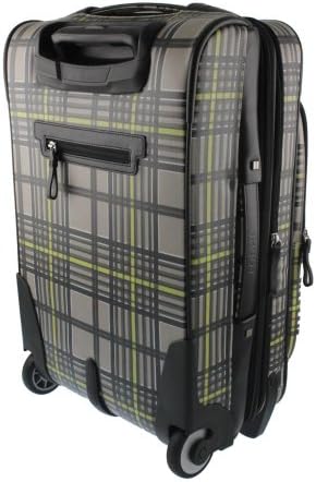 Bodhi Handbags Unisex Coated Canvas Plaid Suitcase Beige