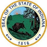 Indiana State Seal Flag Clear Acrylic Keyring 2.75 inches x 2 inches