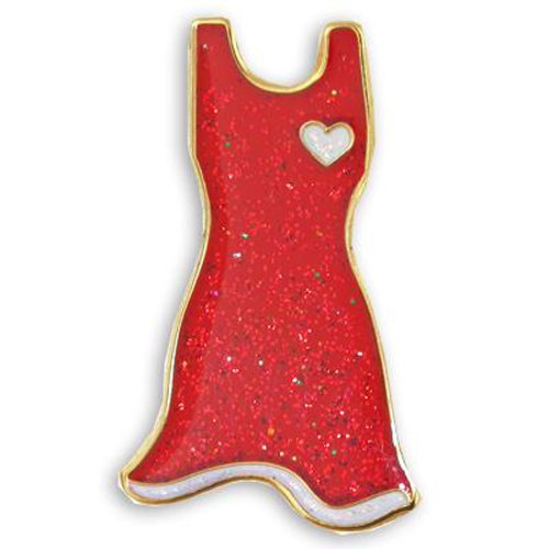 American Heart Month Red Dress Heart Disease Awareness Lapel Pin