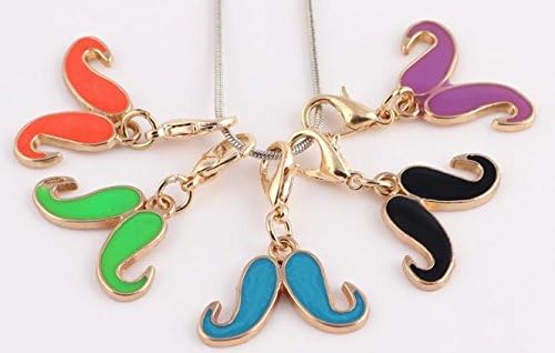 YELLOW "Mustache" Zipper Charm, Enamel Color YELLOW Lobster Clasp Charm For Purse, DIY Arts &amp; Craft Charm, Pendant, Zipper Pull Charm, Backpack, Keychain, Unique Charm, KandyCharmz