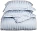 Wamsutta 500 Thread Count 100-Percent Egyptian Cotton Damask Stripe Mini Comforter Set, King, Light Blue