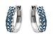 10k White Gold and Black Rhodium Blue Diamond Hoop Earrings