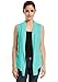 VESSOS Women's Pockets Solid Color Sleeveless Asymetric Hem Open Front Vest Cardigan