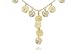 14K Yellow Gold Matte-Finish Hand-Crafted Textured Y-Shaped Necklace, Designed with Dangling Round-Shape Gold Stations, Enhanced with Bezel Set Diamonds.