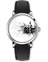 SPRAWL Aanalog Fashion Series Silver Ladies Watches of Genuine Black Leather Strap,Unique Wrist Watch for Women Girls Designed with A dreamer