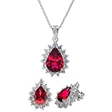 Gift Set: Tori s Pear Cut Faux Ruby Jewelry Set