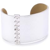 ELLE Metallic Amulet Cuff Bracelet With Charm 