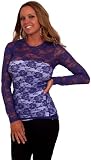 All-over Sheer Victorian Lace Unlined Long Sleeve Stretch Floral Lace Tunic Casual Blouse Top