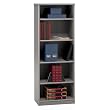 Bush Furniture White Spectrum and Pewter Advantage Series A 5 Shelf Bookcase