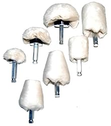 7 Peice Buffing Pad Set Cone, Mushroom, Cylinder, Shapes POLISH and BUFFING KIT for Mag Wheels, MANIFOLD, ALUMINUM, Stainless Steel, CHROME
