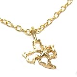 24k Gold Layered GL Texas State Charm Necklace with Star - 18 chain Lifetime Warranty! Comes... 