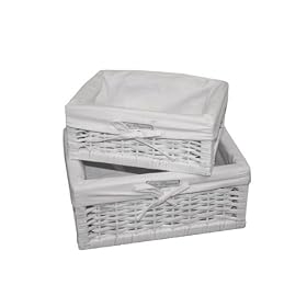 Baby Elegance Set of 2 Lined Storage Baskets