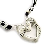 Captive Heart Necklace - Sterling Silver and Leather