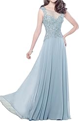 Chiffon Applique Floral Print Evening Dress/Mother-of-the-Bride Dress 