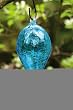 Blue Glass Hummingbird Feeder