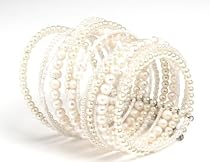 Oi! Ladies B0137  Combination Of White Fresh Water Pearl and Bead Bracelet