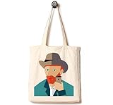 Andes Handmade from 12-ounce Pure Cotton  Canvas Tote Bag, Van Gogh Selfie