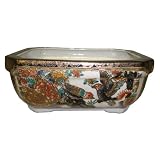 Chinese hand painted double walled porcelain bonsai planter pot - gold filigree birds and... by Reorient