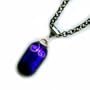Designs By Baerreis Sparkling Purple Dichroic Fused Glass Pendant - 18in, 2.6mm Steel Rollo Chain
