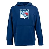 Antigua Men's NHL New York Rangers Signature Hood Long Sleeve Hooded Fleece