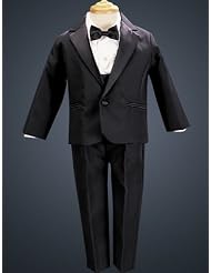 Black Single Breasted Tuxedo with Satin Notch Lapel. Satin Cummerbund and... by lito