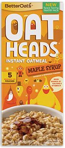 Better Oats Oat Heads Instant Oatmeal ~ Maple Syrup Flavor ~ 5 Pouches per 6.15 oz Box (Pack of 3 Boxes)