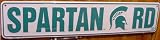Michigan State University Spartans Spartan Rd Embossed Metal Street Sign