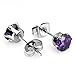 8 Pairs Stainless Steel Stud Earrings Cubic Zirconia Multicolor Hypoallergenic
