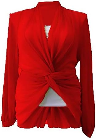 Jill Alexander Women's 5 Way Wrap Jacket Shrug Cover-up Bolero Size 2-14 (Red)