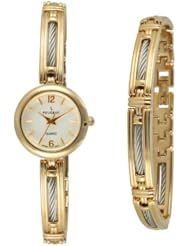 Peugeot Womens 674 Cable Bracelet & Watch Gift Set