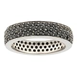 Sterling Silver Black Cubic Zirconia Eternity Band Ring by Charles Winston