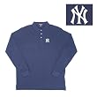 New York Yankees MLB "Classic Pique Long Sleeve" Polo Shirt (Navy)