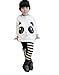 Zeagoo Baby Girl Batwing T-shirt Top+white Black Stripe Leggings Pants Panda Sets