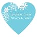 Personalized Winter Finery Heart Shaped Wedding Favor Sticker W1008-21 Amount of 1