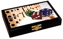 Double 6 Dominoes in deluxe wooden case - 28 tiles