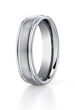 Titanium 6mm Round Edge Comfort Fit Band Featuring Satin Finish in the Center, Size 10.5