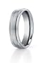 Men's Titanium 6mm Round Edge Comfort Fit Band Featuring Satin Finish in the Center, Size 10.5