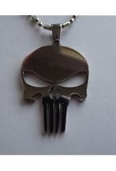 THE PUNISHER SKULL PENDANT NECKLACE 316L STAINLESS STEEL UNISEX HARLEY BIKER