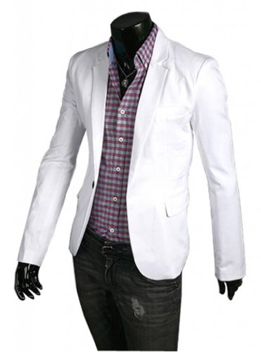 Vobaga Men's One Button Suit Blazer Coat