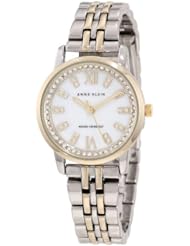 Anne Klein Womens AK/1091MPTT Swarovski Crystal Accented Silver-Tone Bracelet Watch