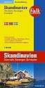 Falk Länderkarte Skandinavien / Dänemark / Norwegen / Schweden 1:800 000