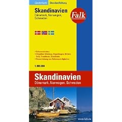 Falk L�nderkarte Skandinavien / D�nemark / Norwegen / Schweden 1:800 000