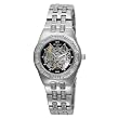 Armitron Women's 753723BKSV Automatic Silver-Tone Skeleton Swarovski Crystal Accented Watch