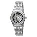 Armitron Women`s 753723BKSV Automatic Silver-Tone Skeleton Swarovski Crystal Accented Watch