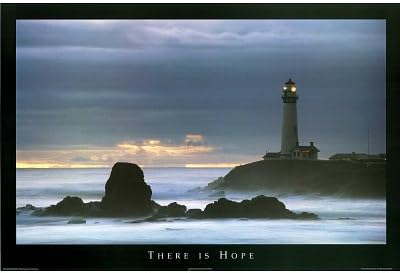 (24x36) Ralph Clevenger There is Hope Lighthouse Motivational Poster Art Print