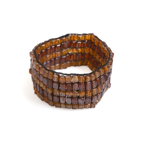 Glass Beads Amber Brown Bracelet True Colors  Fair Trade Gifts