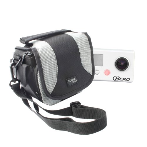 Detail image DURAGADGET Padded Camera Bag With Shoulder Strap & Zip Pockets For Go Pro 3 (Black, White & Silver Edition), GoPro Hero HD Head Cams (Helmet Hero, Motorsports Hero, Surf Hero)