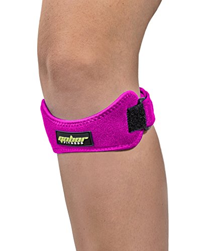 Gabor Fitness Tendon Patellar Knee Support Strap Band (Pair),Pink