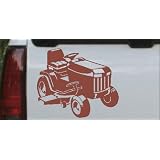 6in X 5.1in Brown -- Lawn Mower Lawn Care Landscaping Business Car Window Wall Laptop... by Rad Dezigns